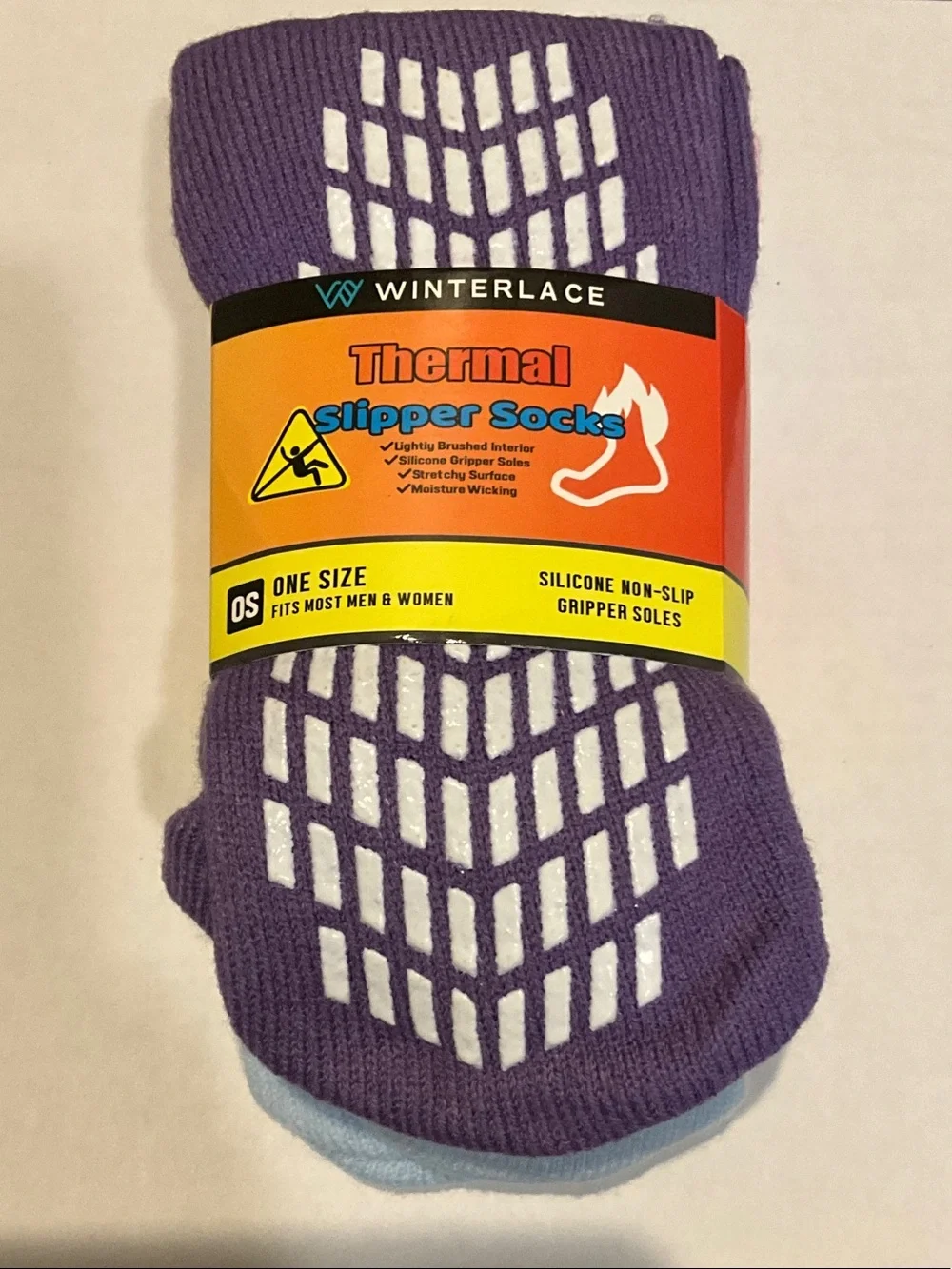 Winter lace Thermal Slipper Socks (3pk-purple,pink,blue)